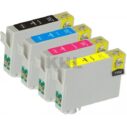 Inktcartridges compatible met Epson T0711, T0712, T0713, T0714 - set van 4 kleuren: zwart, cyaan, magenta, geel.