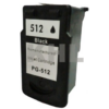 Zwarte remanufactured inktcartridge PG-512, compatibel met verschillende printermodellen.
