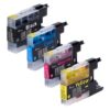 Inktcartridges set voor Brother DCP-J4120DW, DCP-J562DW, DCP-J4120DW, met zwart, cyaan, magenta en geel, compatibel voor optimale afdrukkwaliteit.