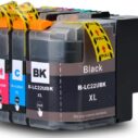 Compatibele inktcartridges B-LC22UBK XL, B-LC22UC XL, B-LC22UM XL en B-LC22UY XL voor hoogwaardige afdrukken in zwart, cyaan, magenta en geel.