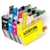 Compatibele inktcartridge LC3213XL met zwarte, cyan, magenta en gele inkt, geschikt voor diverse Brother-printers.