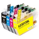 Compatibele inktcartridge LC3213XL met zwarte, cyan, magenta en gele inkt, geschikt voor diverse Brother-printers.