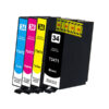 Alternatieve inktcartridges T3471 Zwart, T3472 Cyaan, T3473 Magenta en T3474 Geel, compatibel met diverse Epson-printers.