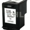 Zwarte inktcartridge 338, vervangt C8765E, compatibel met verschillende printers voor hoogwaardige afdrukken.
