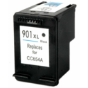 Zwarte inktcartridge 901 XL, vervangt CC654A, compatibel met diverse printermodellen.
