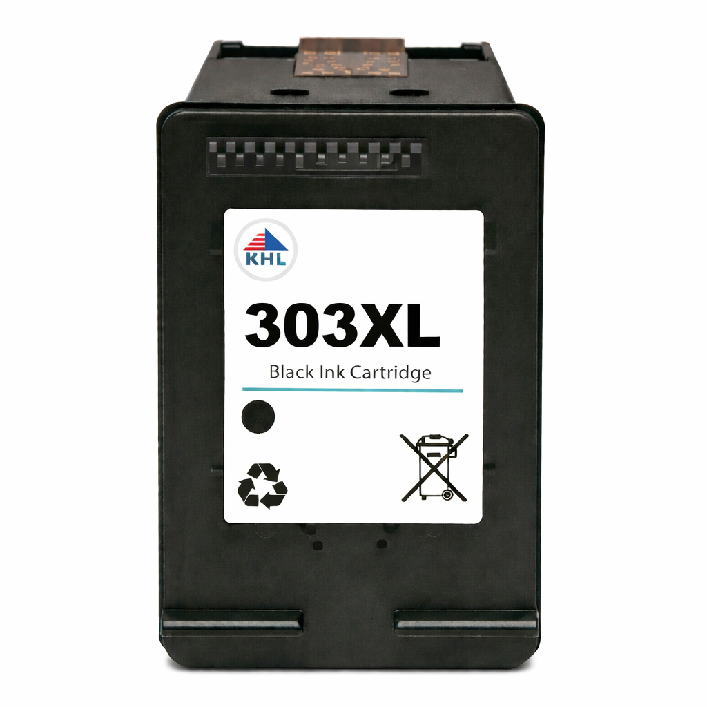 Zwarte inktcartridge KHL 303XL, compatibel met verschillende printermodellen voor hoogwaardige afdrukken.