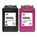 KHL 305XL zwart en tri-color inktcartridge, compatibel met verschillende printermodellen voor heldere en duurzame afdrukken.